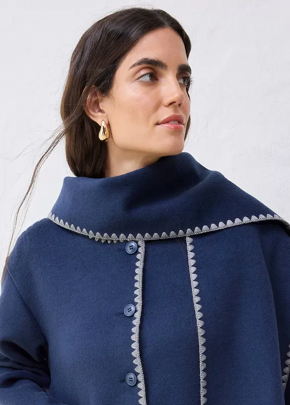 Veste à broderie décorative (ens. 2 pces avec écharpe), bonprix