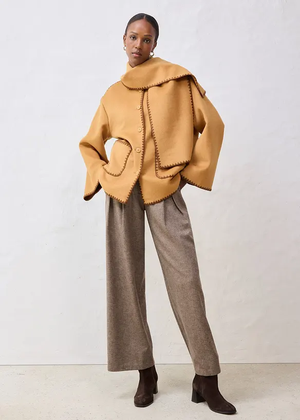 Veste à broderie décorative (ens. 2 pces avec écharpe), bonprix