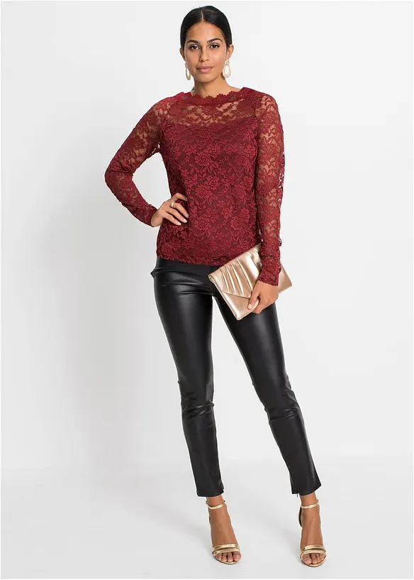 T-shirt manches longues en dentelle, bonprix