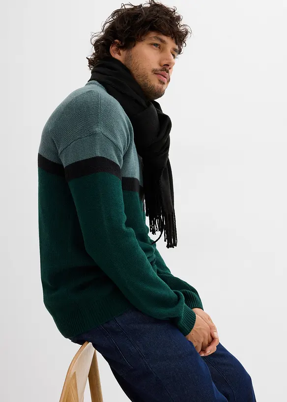 Pull à col rond facile d’entretien, style color-block, bonprix