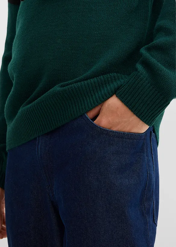 Pull à col rond facile d’entretien, style color-block, bonprix