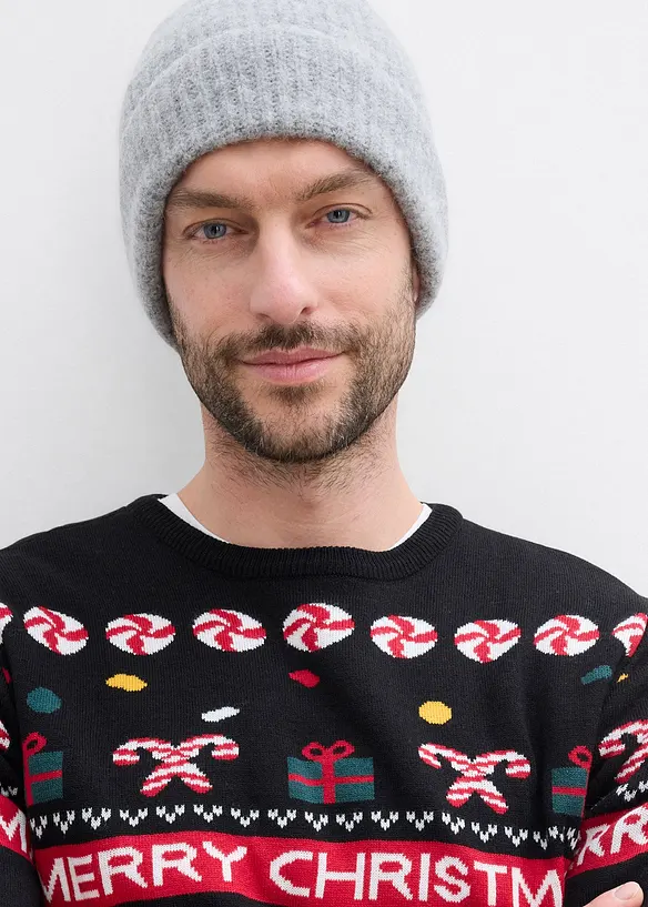 Pull en maille fine avec motif de Noël, bonprix