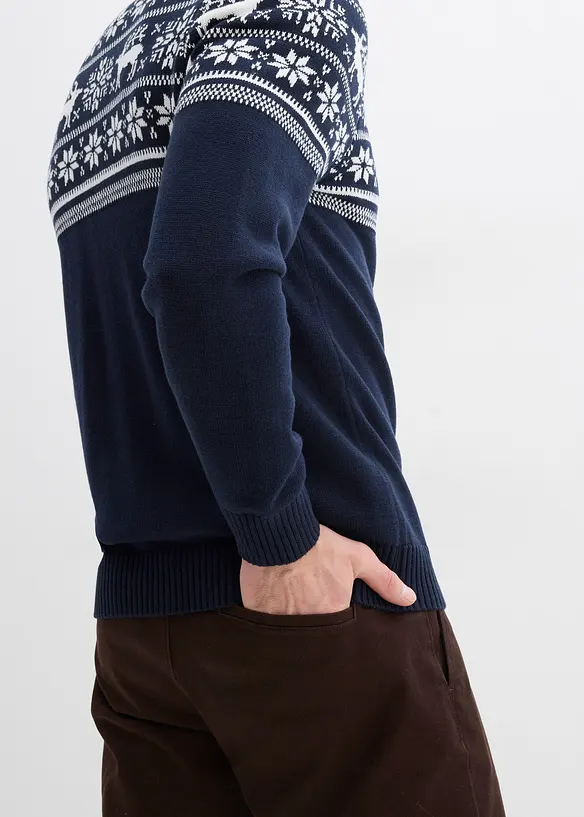 Gilet norvégien en maille douce 100% coton, bonprix