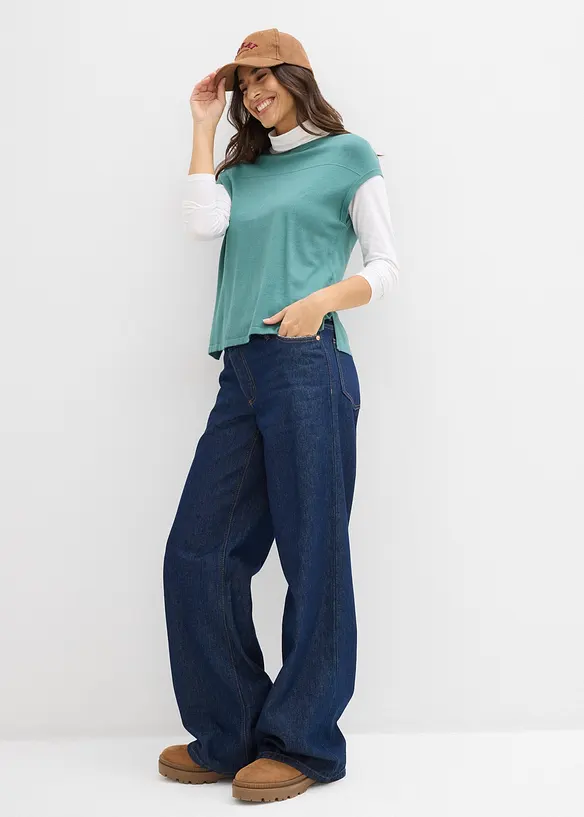 Pull doux sans manches en viscose mélangée, bonprix