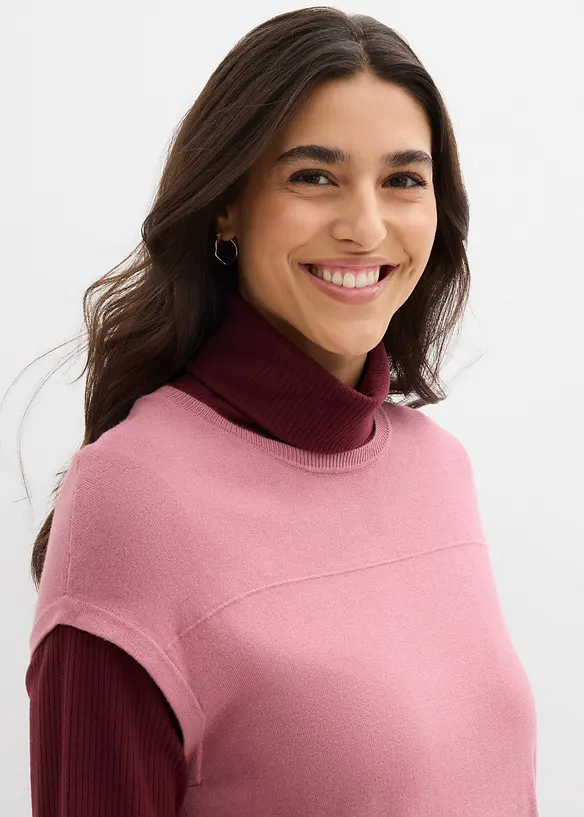 Pull doux sans manches en viscose mélangée, bonprix