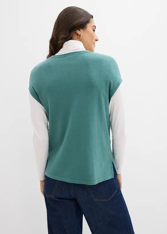 Pull doux sans manches en viscose mélangée, bonprix