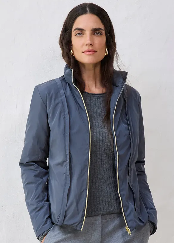 Manteau en laine avec l&eacute;g&egrave;re doudoune int&eacute;rieure en duvet (ens. 2 pces), bonprix