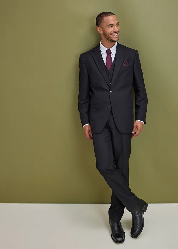 Costume 4 pièces regular avec gilet et cravate, bonprix