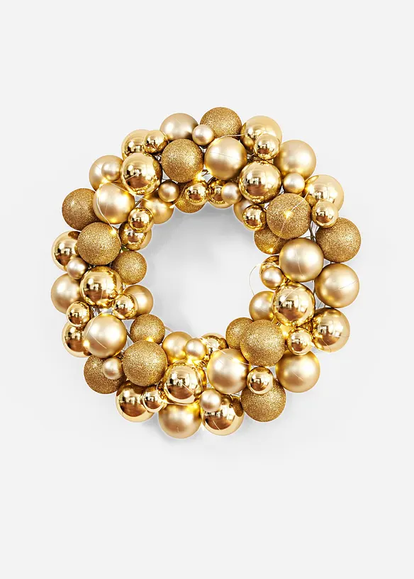 Couronne LED avec boules de Noël, bonprix