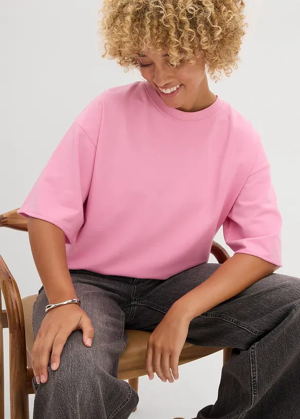 T-shirt long en molleton 100% coton, bonprix