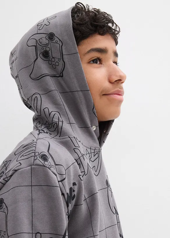 Sweat à capuche doux en coton mélangé, bonprix