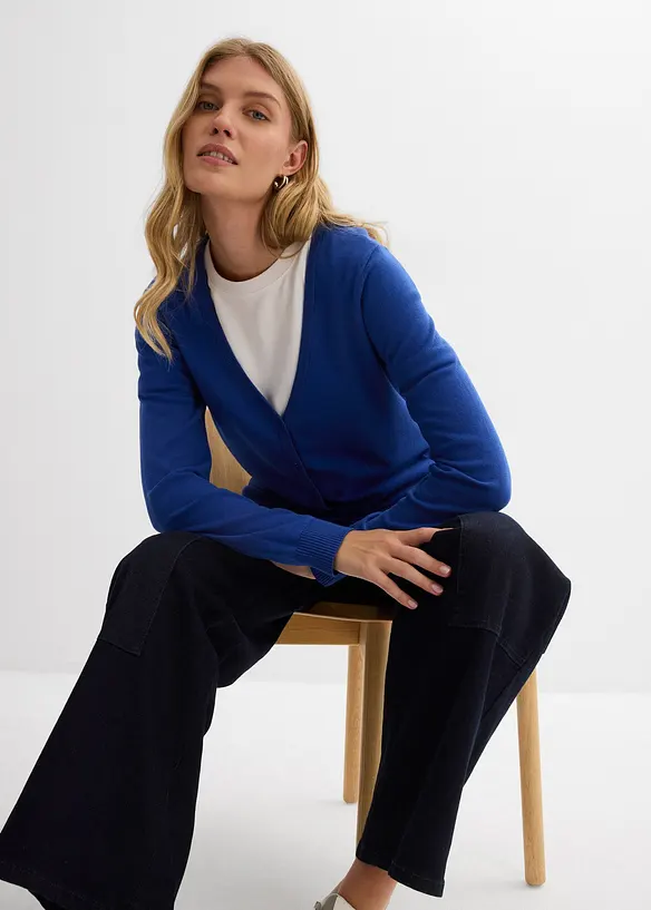 Gilet boutonné en maille fine, bonprix