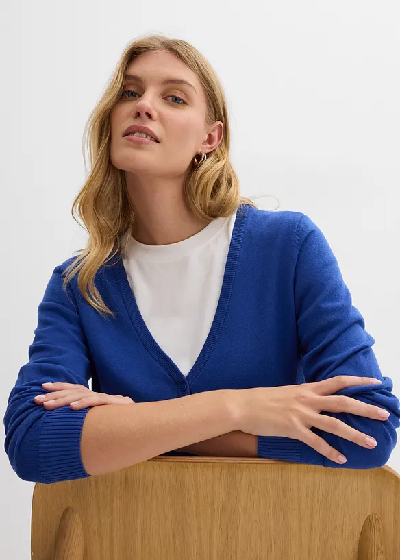 Gilet boutonné en maille fine, bonprix