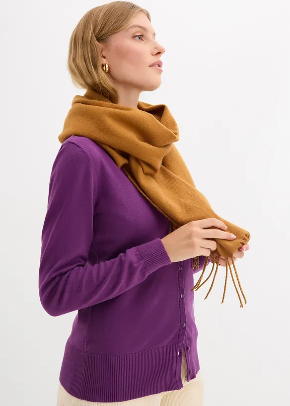 Gilet boutonné en maille fine, bonprix