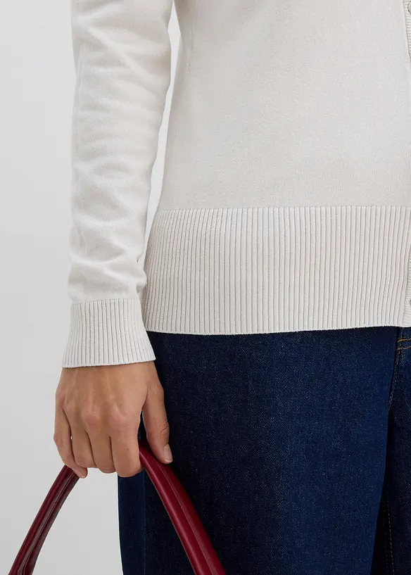 Gilet boutonné en maille fine, bonprix