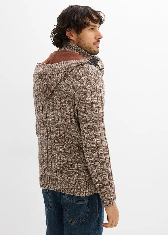 Pull à capuche en grosse maille de coton mélangé, bonprix