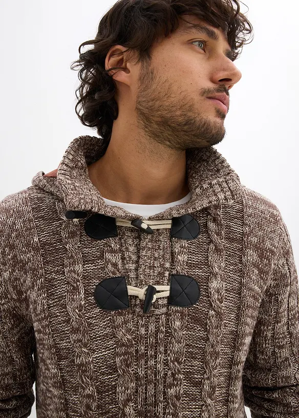 Pull à capuche en grosse maille de coton mélangé, bonprix