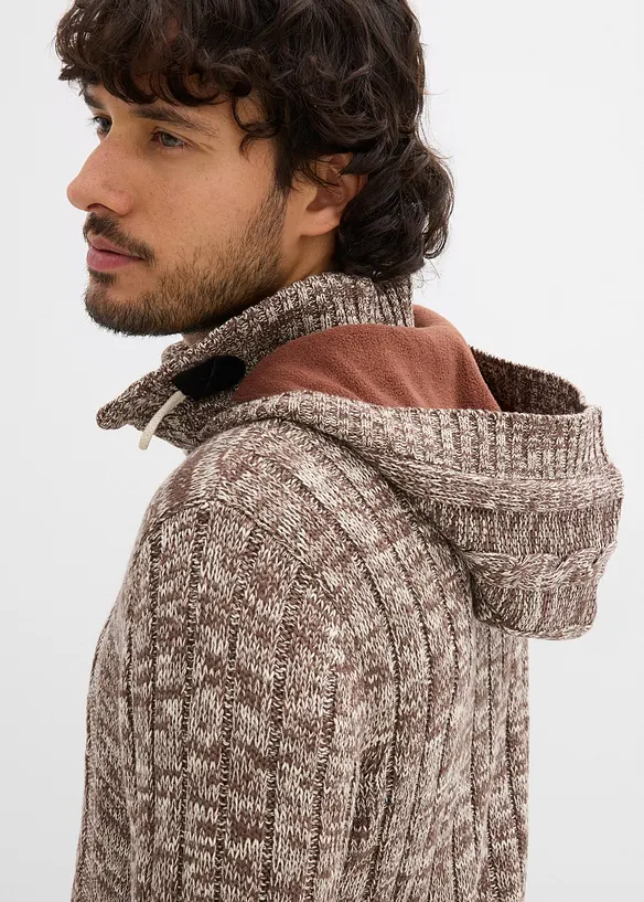 Pull à capuche en grosse maille de coton mélangé, bonprix