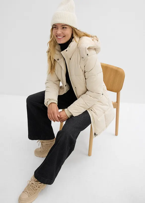 Doudoune mi-longue avec taille réglable, bonprix