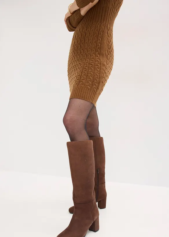 Robe en maille à motif torsadé, bonprix