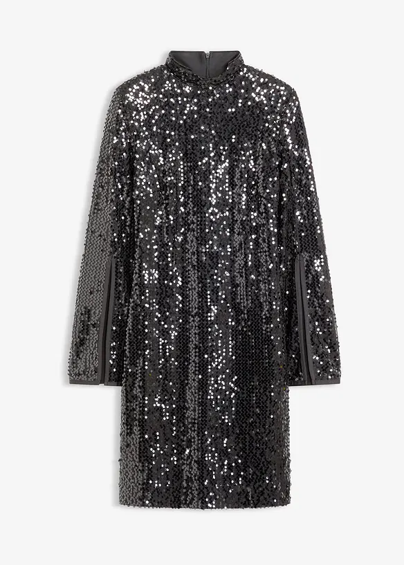 Robe à sequins et manches trompette, bonprix
