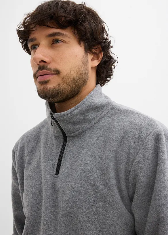 Pull en polaire à col zippé montant, bonprix