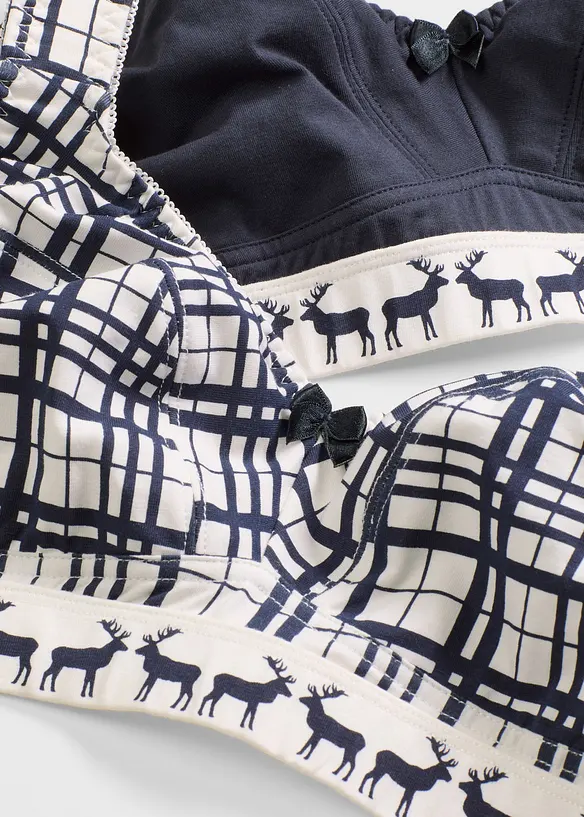 Lot de 2 soutiens-gorge coton sans armatures, bonprix