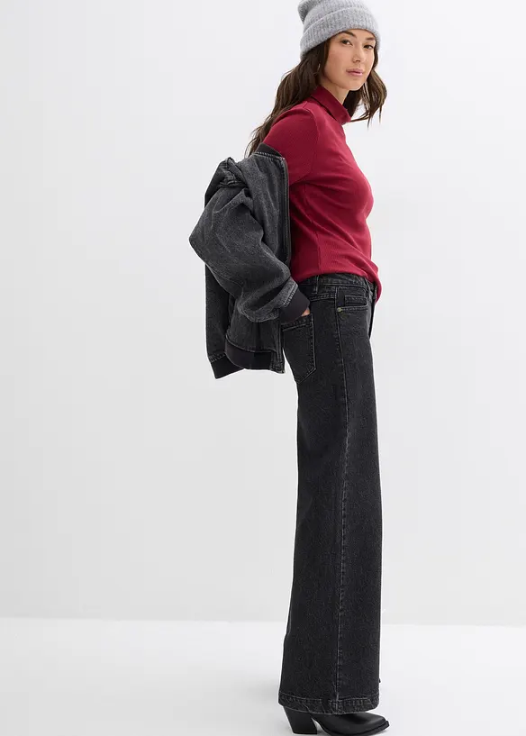 Jean large taille mi-haute, longueur sol, bonprix