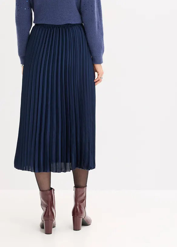 Jupe plissée en satin fin, bonprix