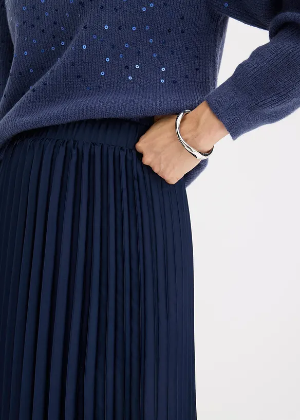 Jupe plissée en satin fin, bonprix