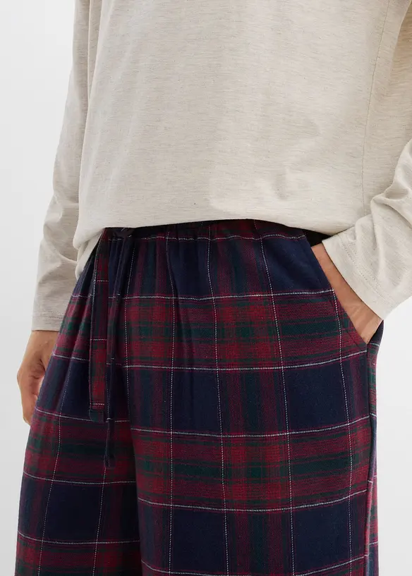 Pyjama homme avec pantalon en flanelle et pochette cadeau, bonprix