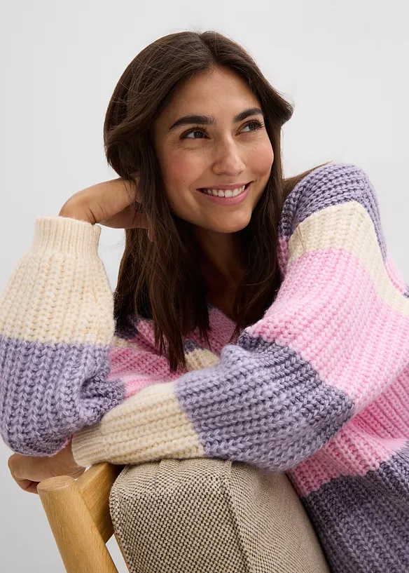 Gilet en grosse maille à dégradé de couleurs, bonprix