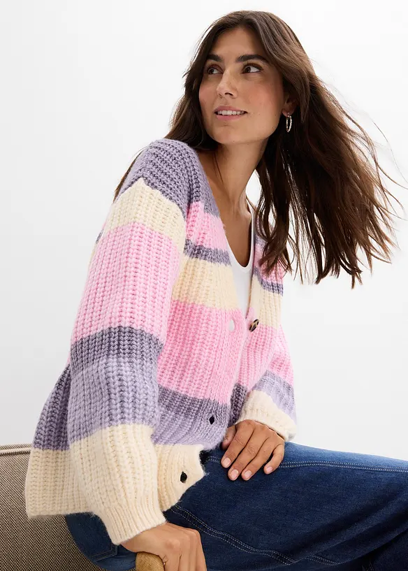 Gilet en grosse maille à dégradé de couleurs, bonprix