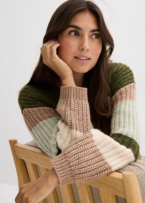 Gilet en grosse maille &agrave; d&eacute;grad&eacute; de couleurs, bonprix