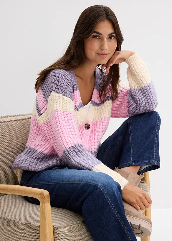 Gilet en grosse maille à dégradé de couleurs, bonprix