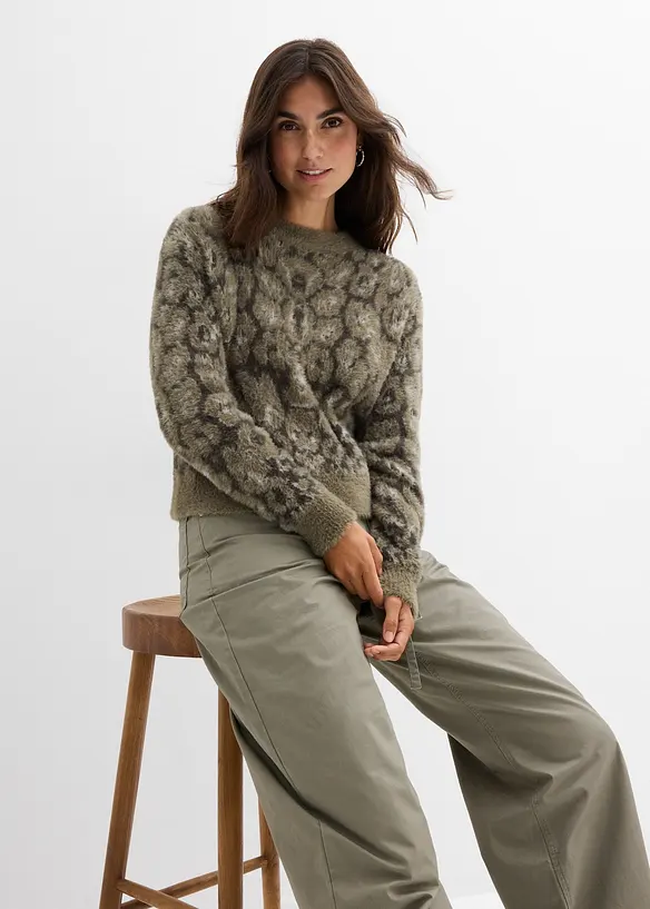 Pull en maille fine et poilue toute douce, bonprix