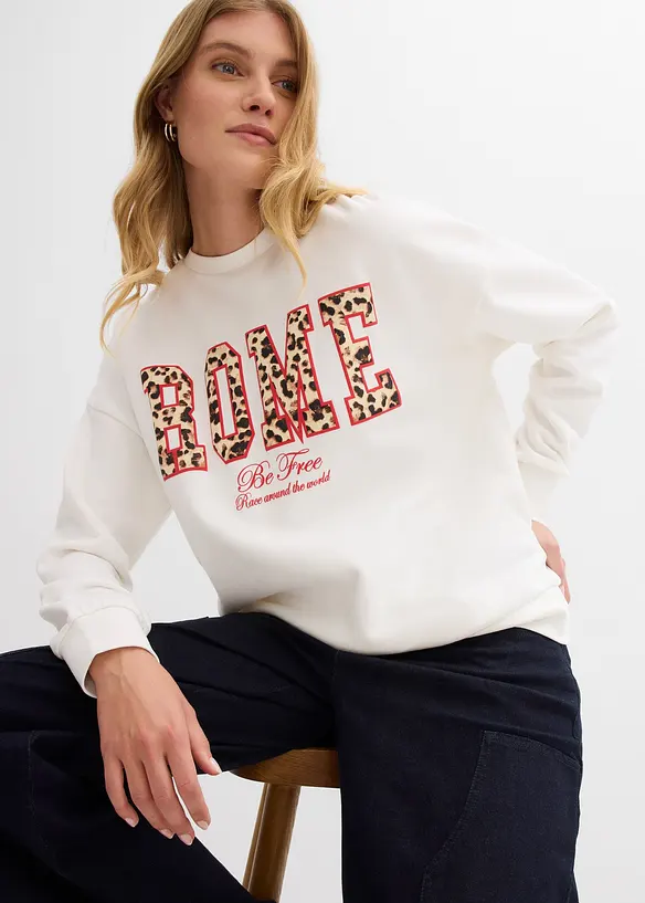 Sweat oversize 100% coton, bonprix