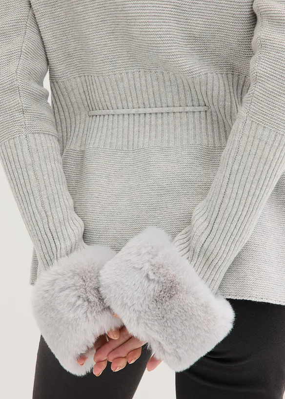 Gilet en maille à bordure amovible, bonprix