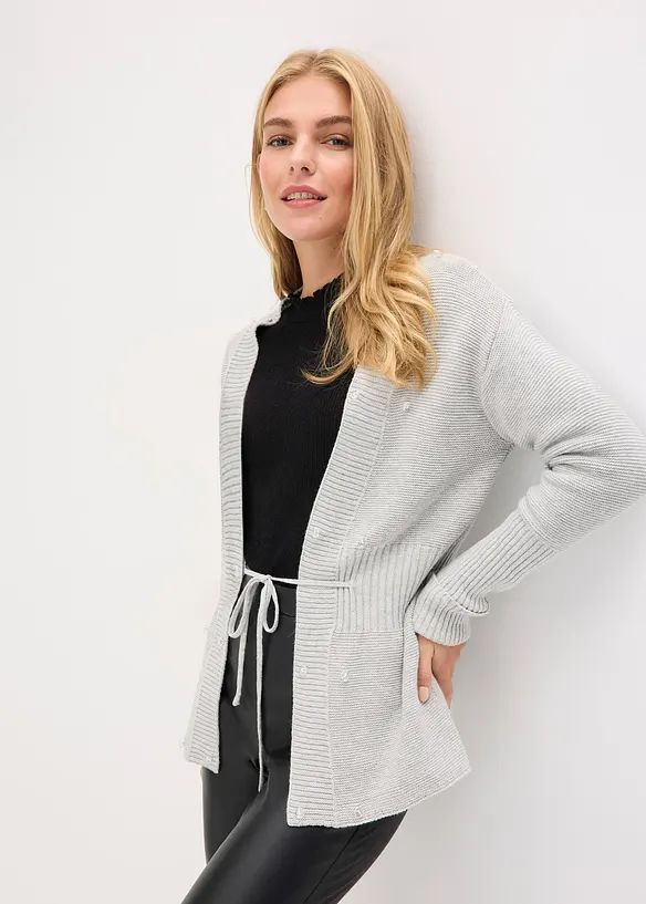 Gilet en maille à bordure amovible, bonprix