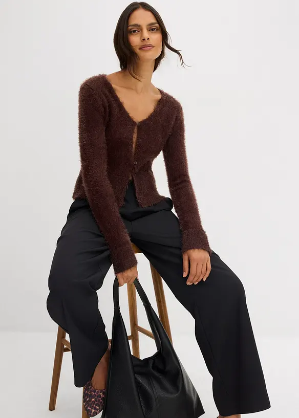 Gilet en fine maille poilue, bonprix