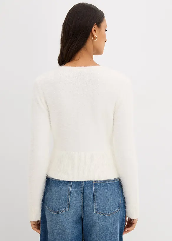 Gilet en fine maille poilue, bonprix