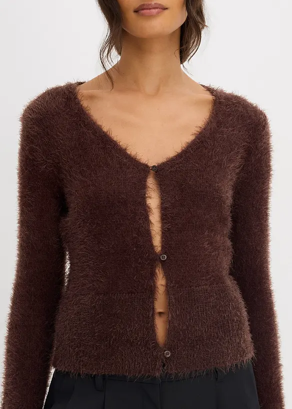 Gilet en fine maille poilue, bonprix