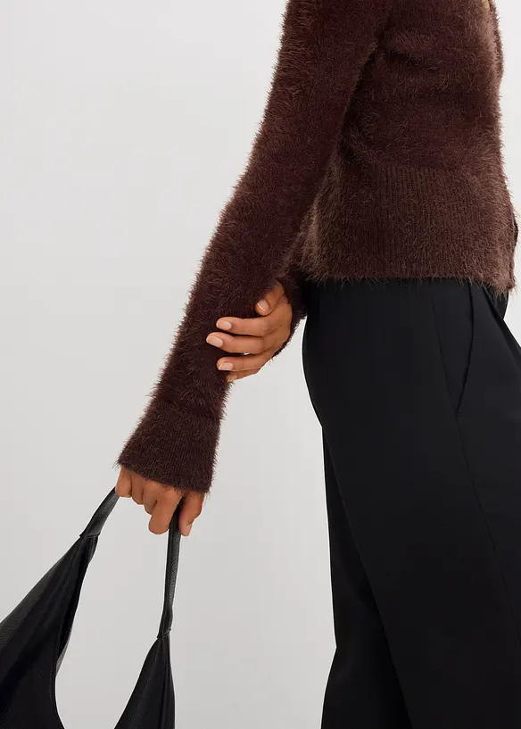 Gilet en fine maille poilue, bonprix