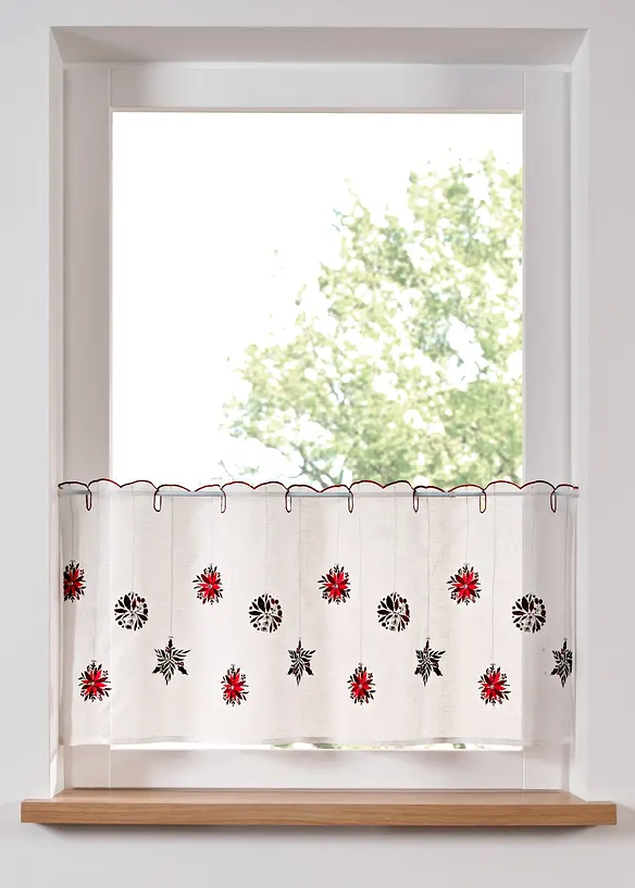 Brise-bise avec broderie de Noël, bonprix