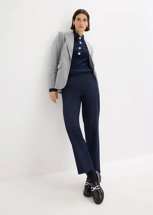Pantalon à revers et taille élastiquée, bonprix