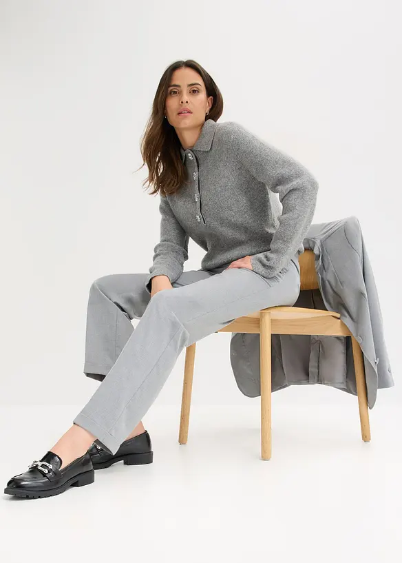 Pantalon à revers et taille élastiquée, bonprix