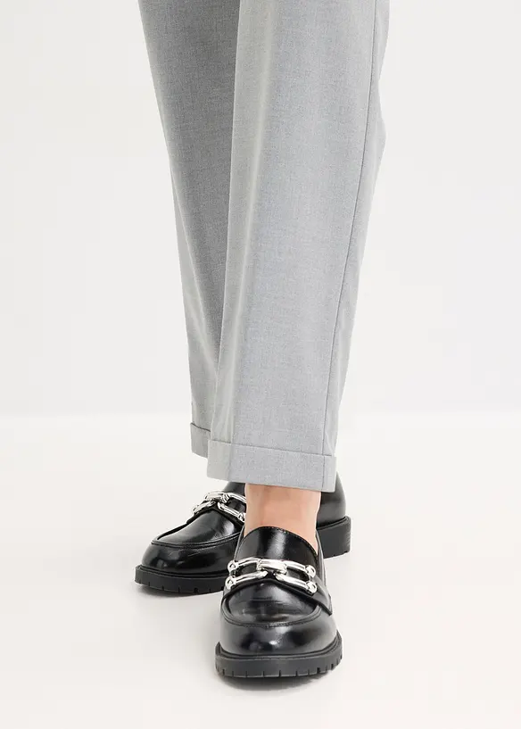 Pantalon à revers et taille élastiquée, bonprix