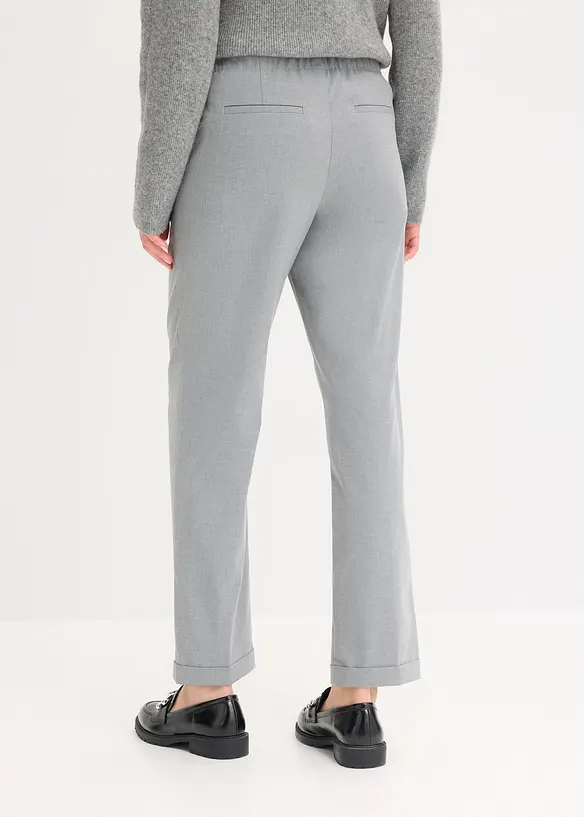 Pantalon à revers et taille élastiquée, bonprix