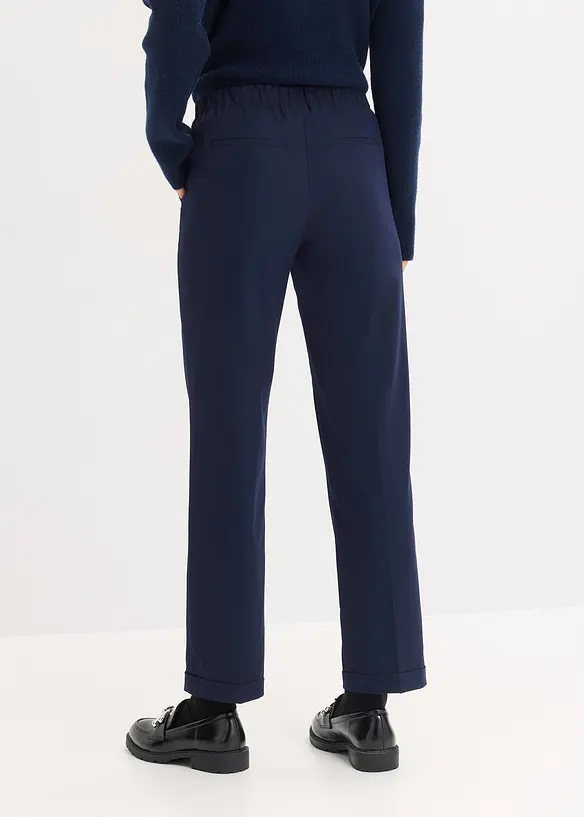 Pantalon à revers et taille élastiquée, bonprix