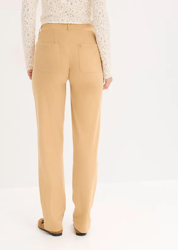 Pantalon en jersey coton avec passepoil, bonprix